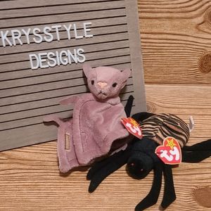 Ty Beanie Baby Halloween Batty the Bat & Spinner the Spider